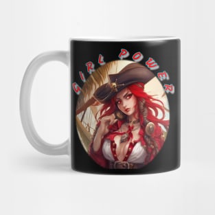 Girl power red themed pirate wench Mug